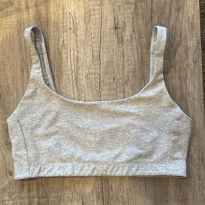 Gray sports bra
